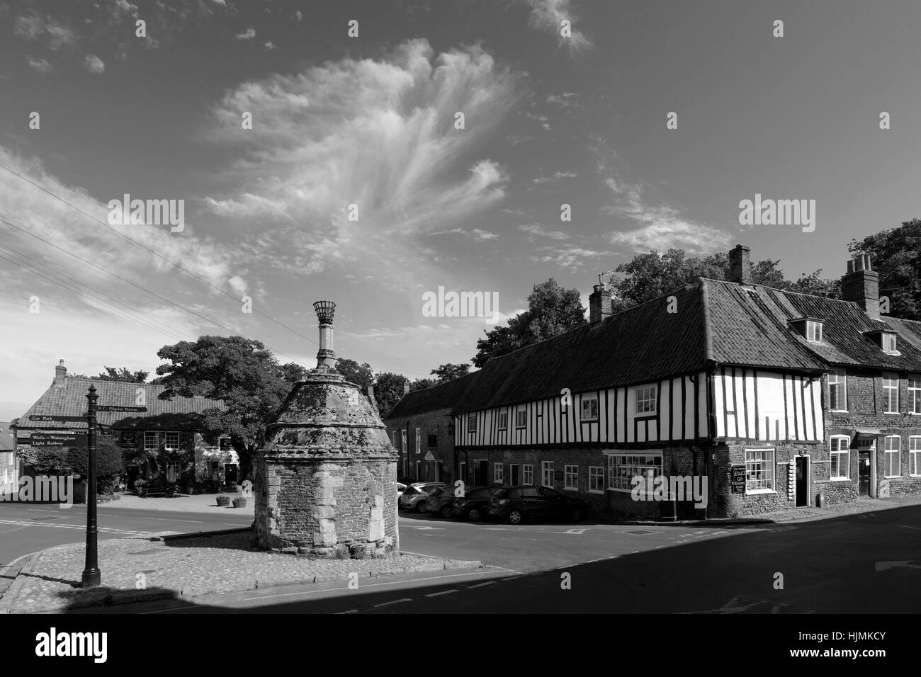 Il Villaggio Lock Up, Little Walsingham village, North Norfolk, Inghilterra, Regno Unito Foto Stock