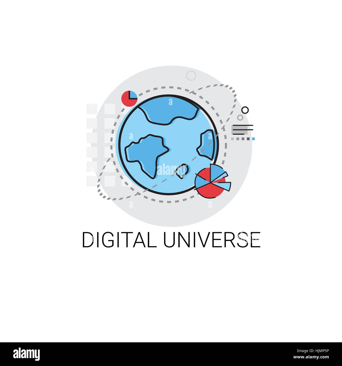 Universo digitale il flusso di informazioni globali icona dei dati Illustrazione Vettoriale