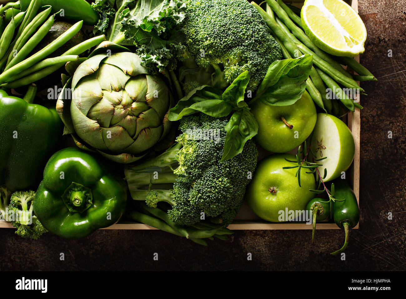 Varietà di verdure e frutta Foto Stock