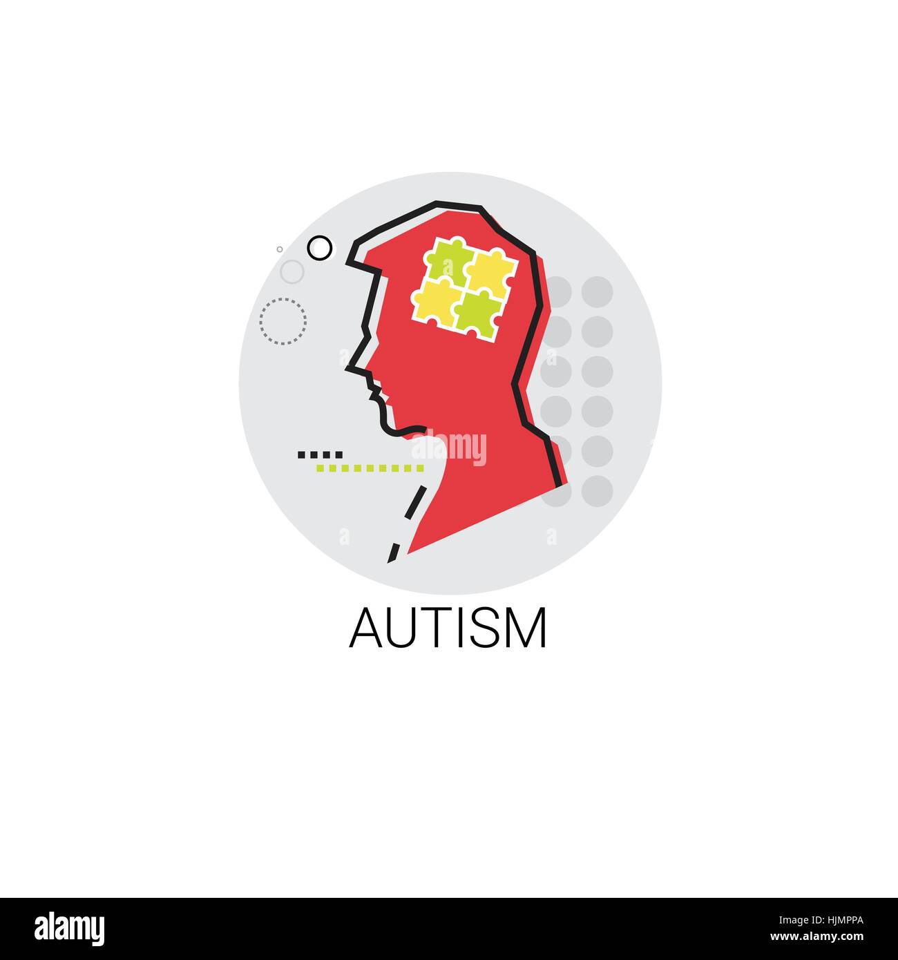 L'autismo Salute Mentale cervello attività icona Illustrazione Vettoriale