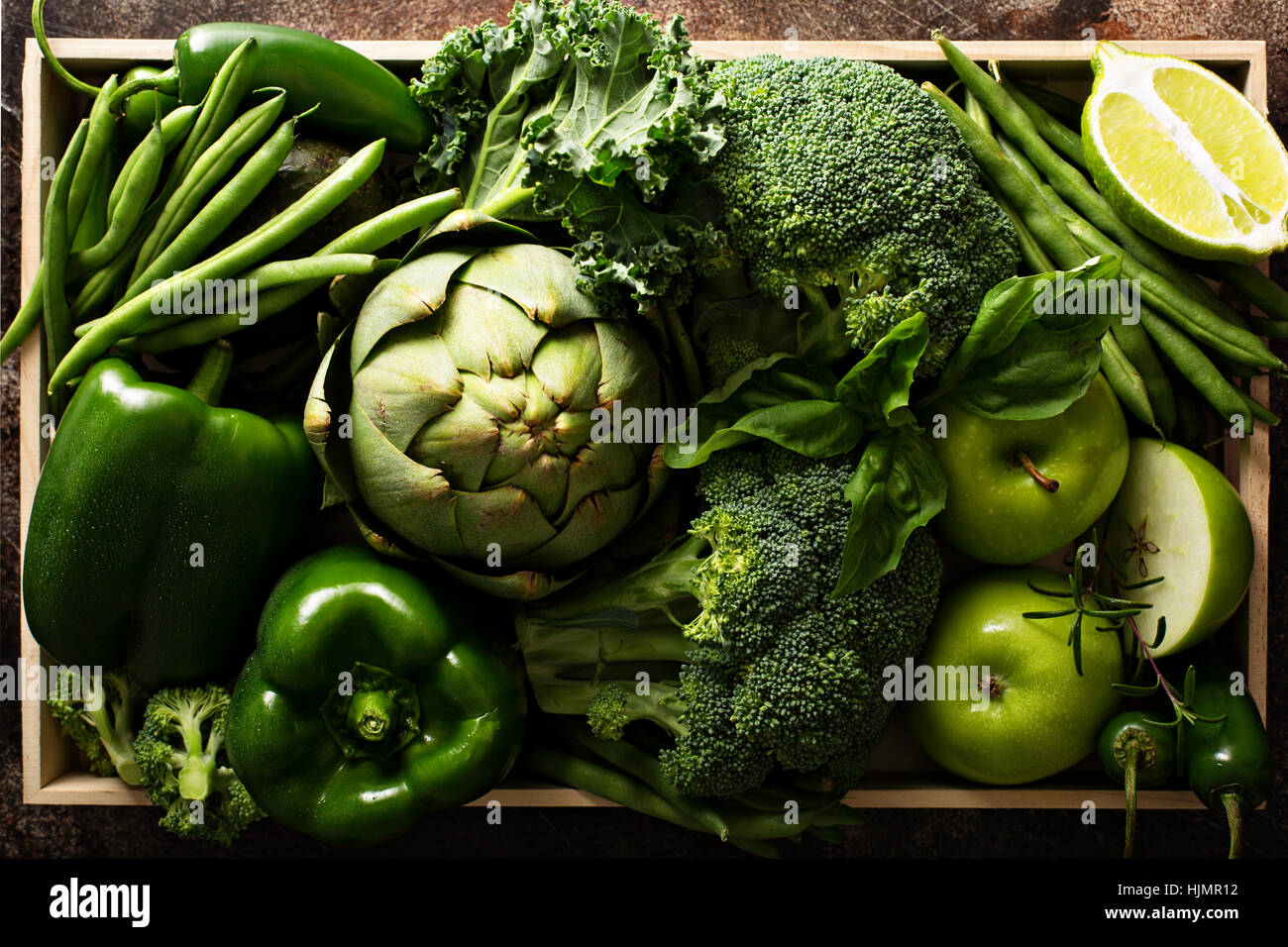 Varietà di verdure e frutta Foto Stock