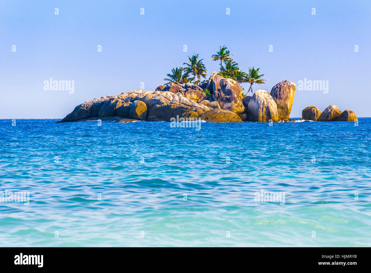 Piccola isola delle Seychelles, isola di Mahé a Glacis Foto Stock