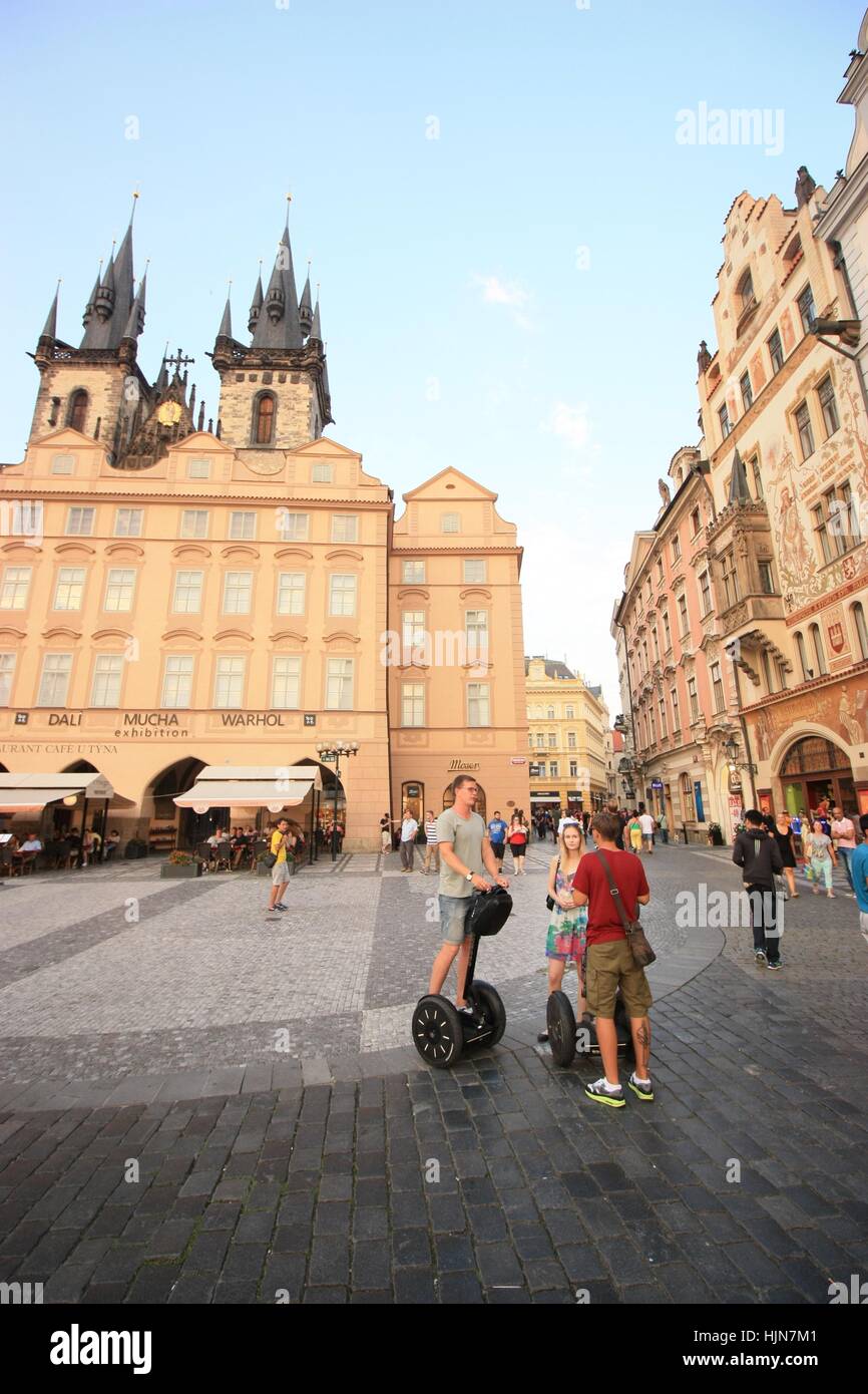 Segway Sightseeing in Prague Foto Stock