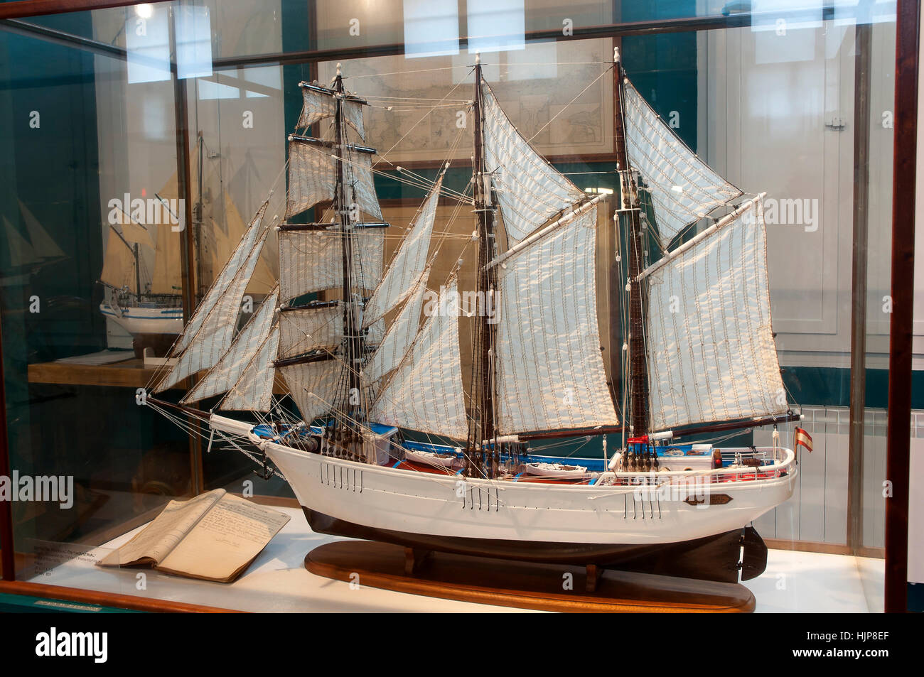 Museo del Mare, replica del brigantino-goletta "industriale" (xx secolo), San Cibrao-Cervo, provincia di Lugo, regione della Galizia, Spagna, Europa Foto Stock