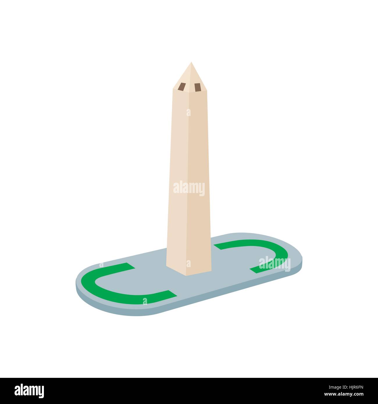 L'Obelisco di Buenos Aires icona in stile cartoon su sfondo bianco Illustrazione Vettoriale