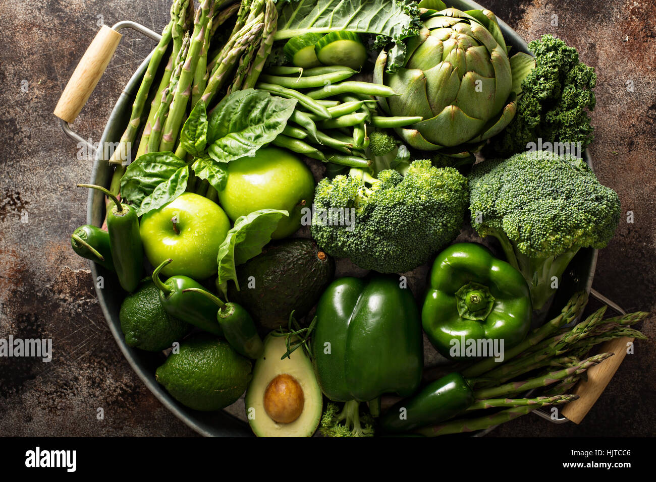 Varietà di verdure e frutta Foto Stock