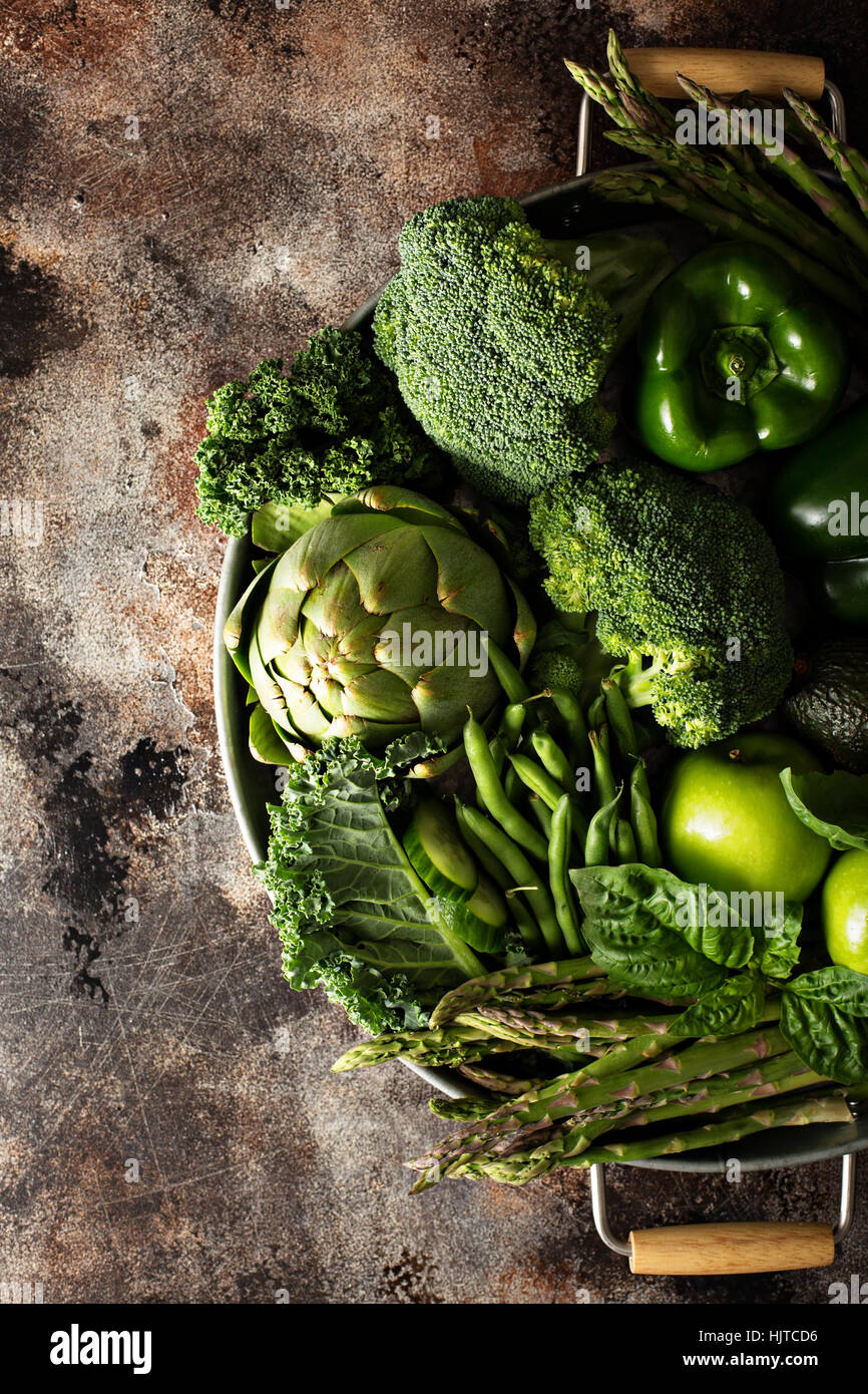 Varietà di verdure e frutta Foto Stock