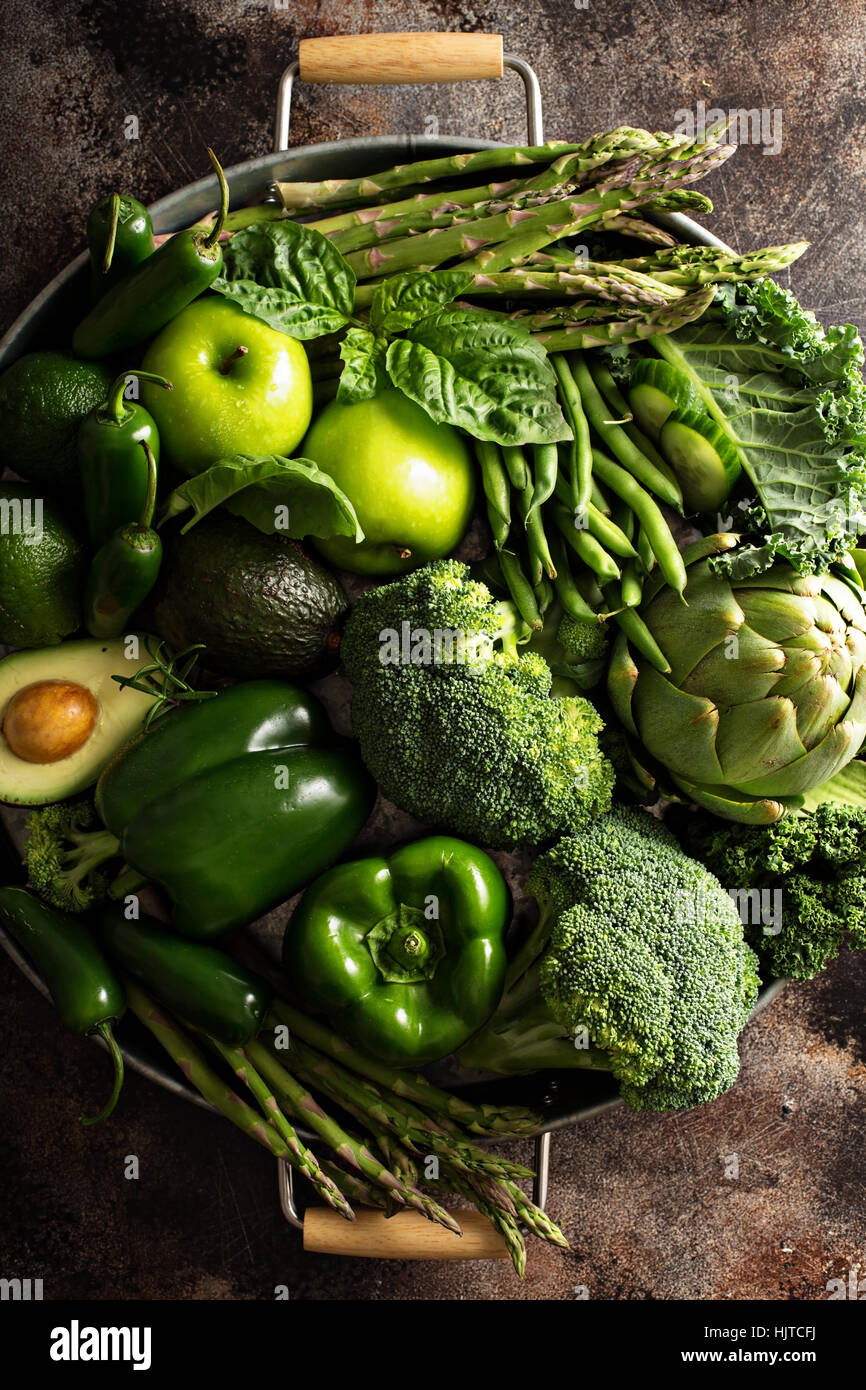 Varietà di verdure e frutta Foto Stock