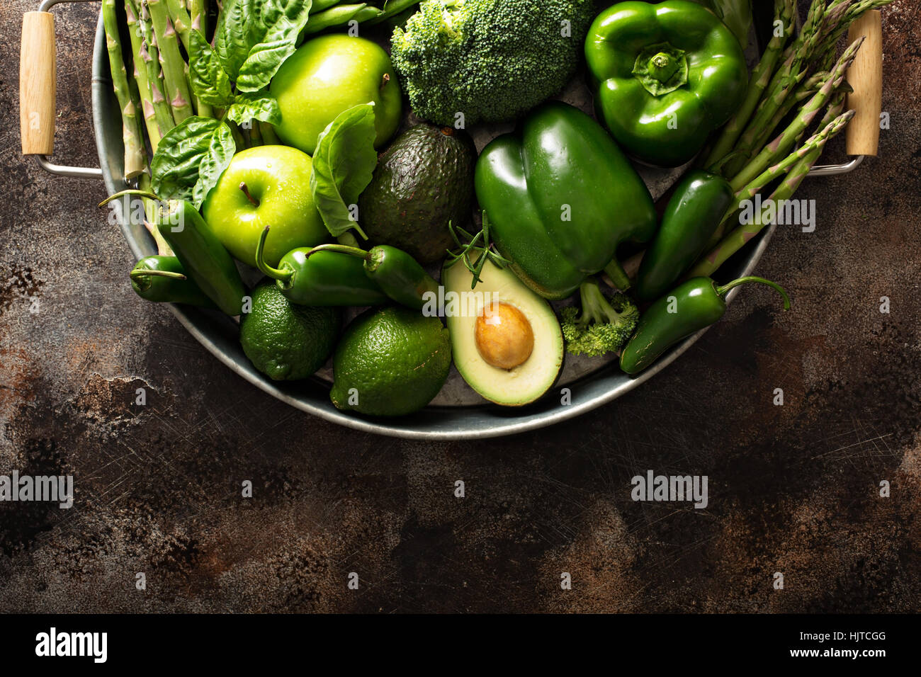 Varietà di verdure e frutta Foto Stock