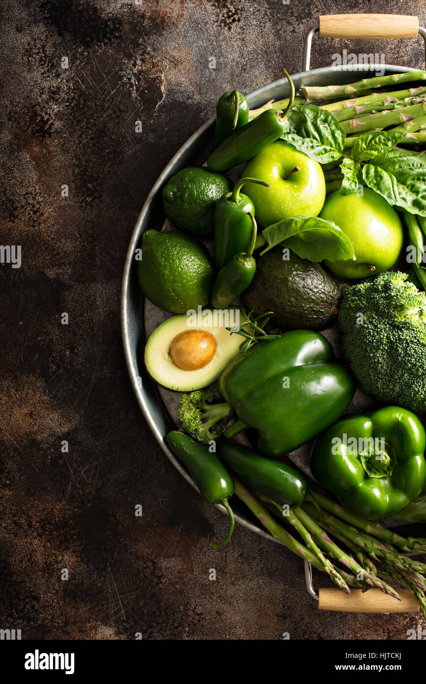 Varietà di verdure e frutta Foto Stock