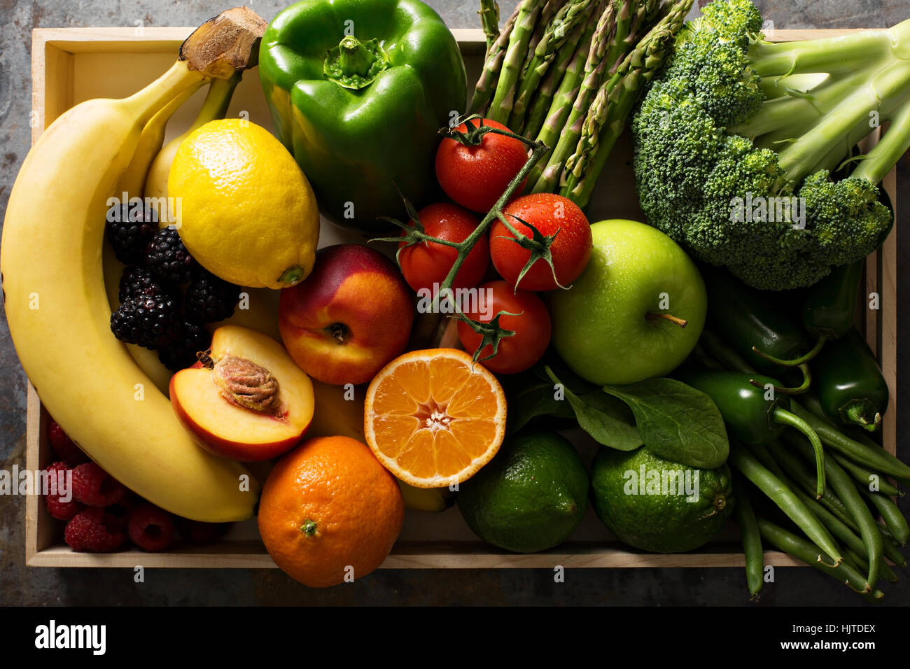 Colorato fresco di frutta e verdura Foto Stock