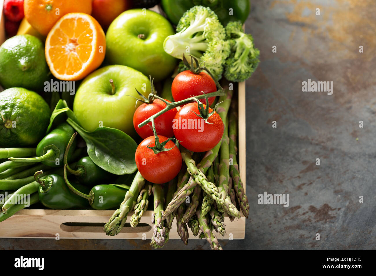 Colorato fresco di frutta e verdura Foto Stock