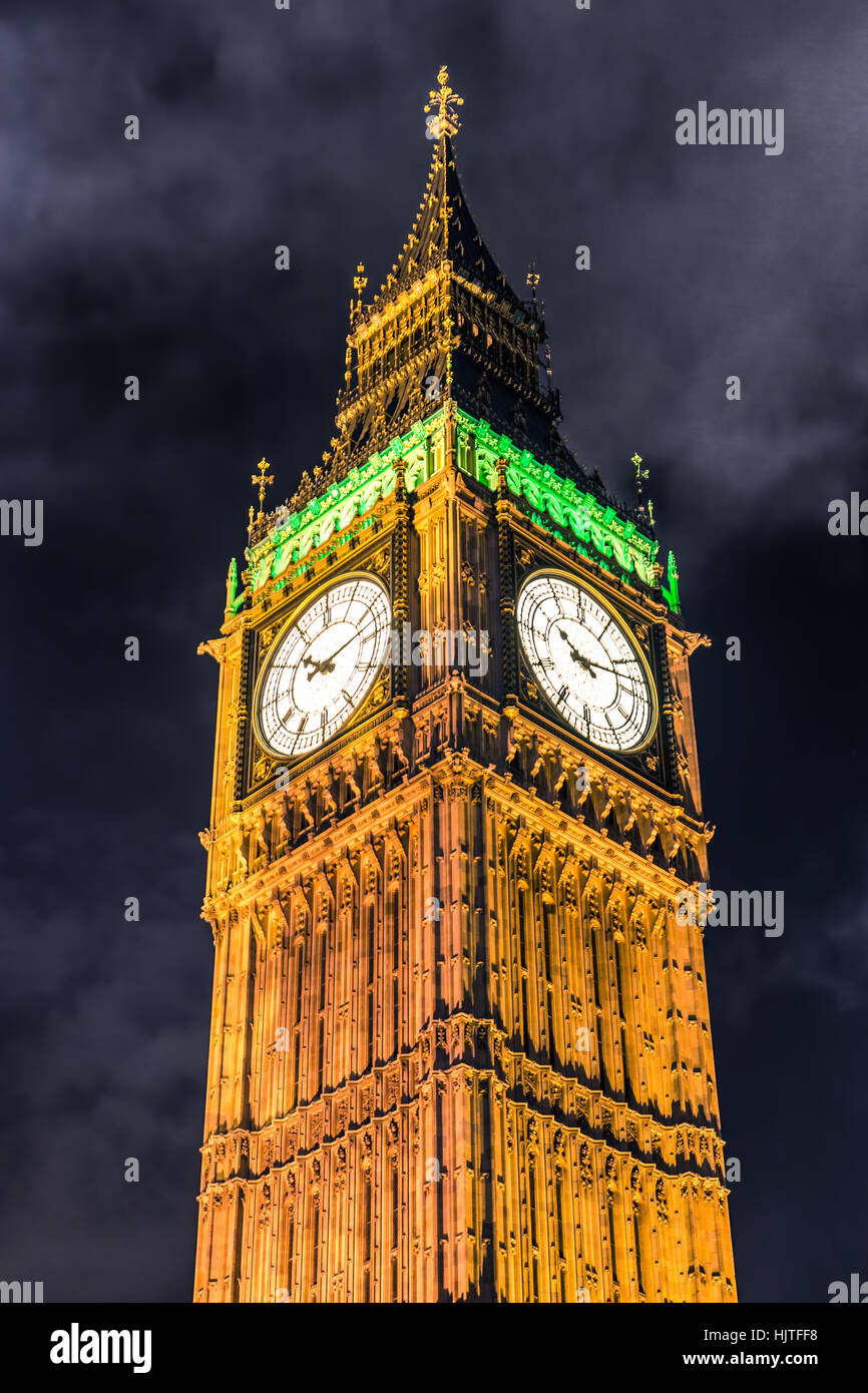 Big Ben di Londra di notte Foto Stock