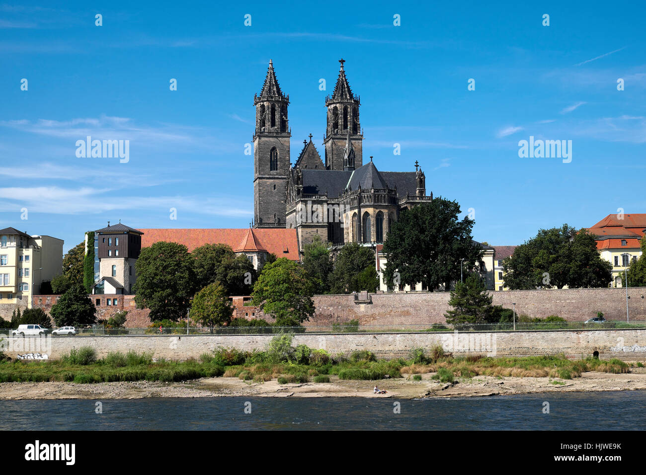 Cattedrale di Magedeburg sull'Elba, di Magdeburgo, Sassonia-Anhalt, Germania Foto Stock