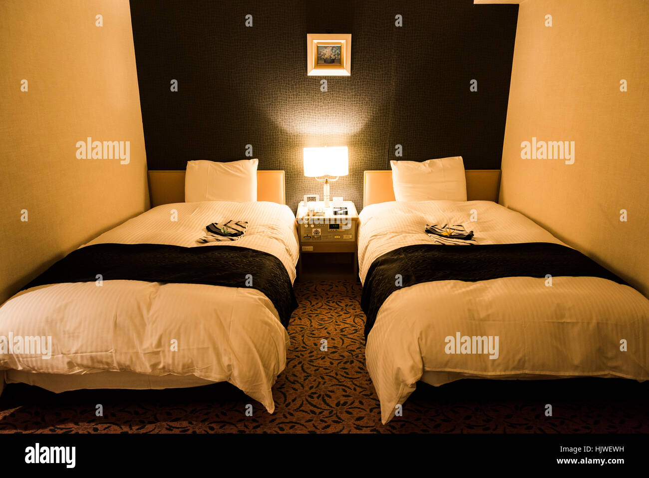 Interno del Business Hotel, Tsuruoka City, prefettura di Yamagata, Giappone Foto Stock
