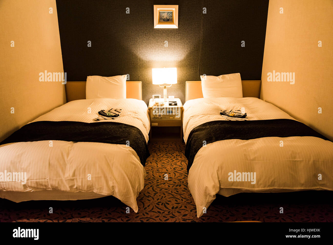 Interno del Business Hotel, Tsuruoka City, prefettura di Yamagata, Giappone Foto Stock