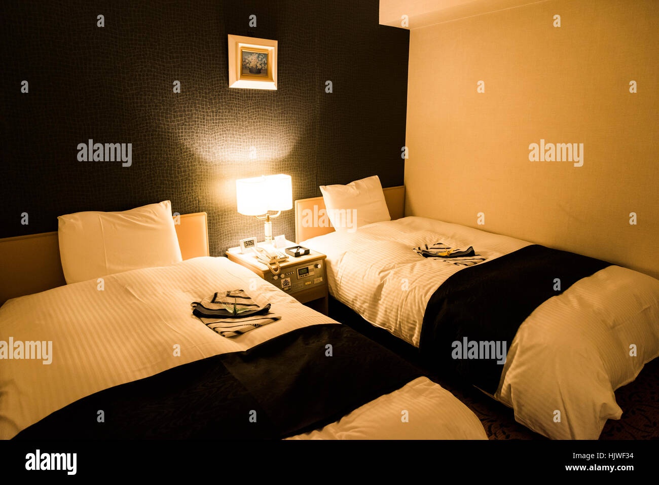 Interno del Business Hotel, Tsuruoka City, prefettura di Yamagata, Giappone Foto Stock