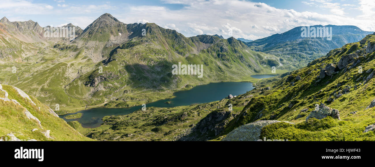 Montagne, Bassa Giglachsee, Rohrmoos-Obertal, Schladminger Tauern, Schladming, Stiria, Austria Foto Stock