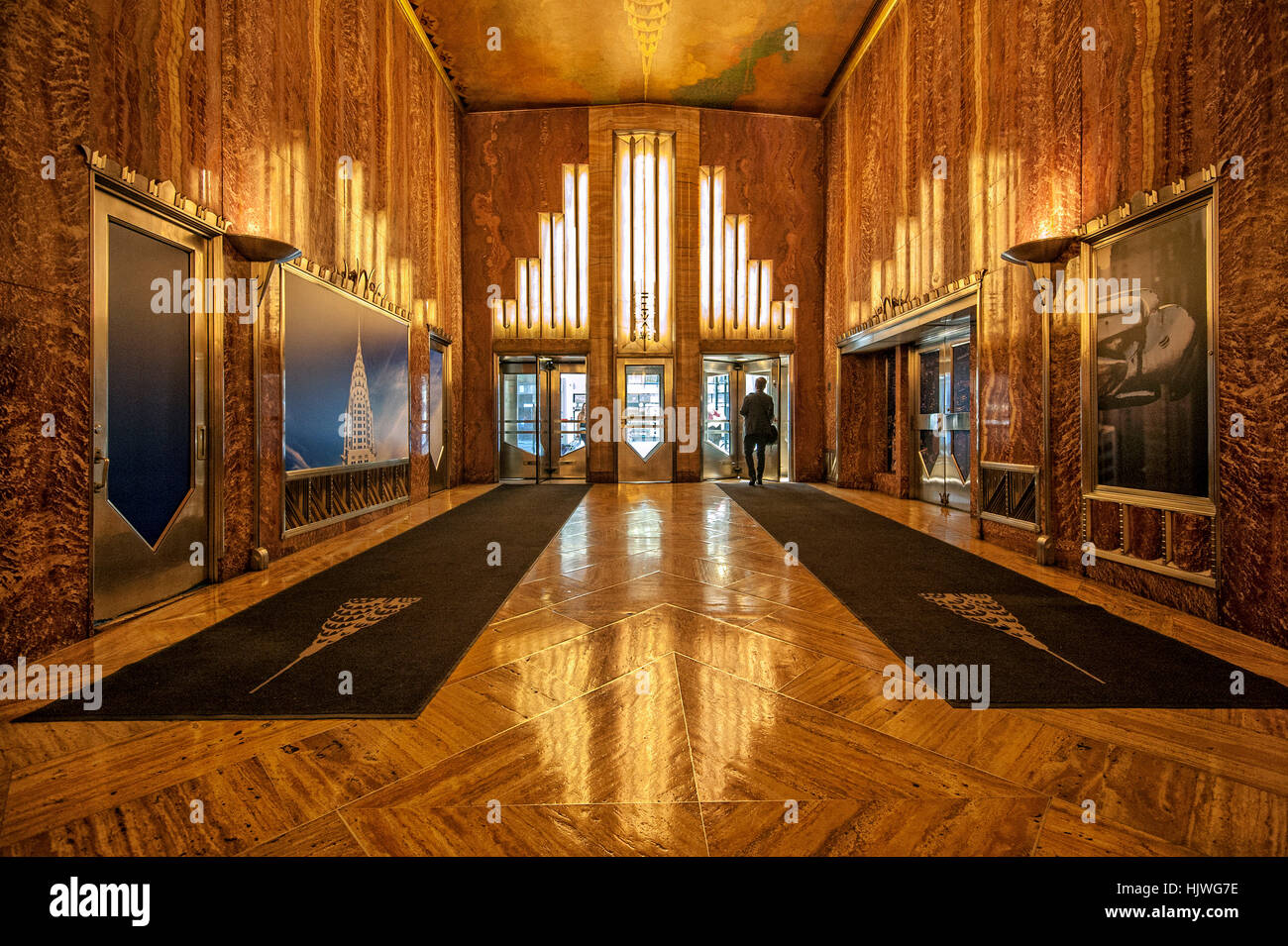 La lobby, Chrysler Building, Art Deco, Lexington Avenue, Midtown Manhattan, New York City, Stati Uniti d'America Foto Stock