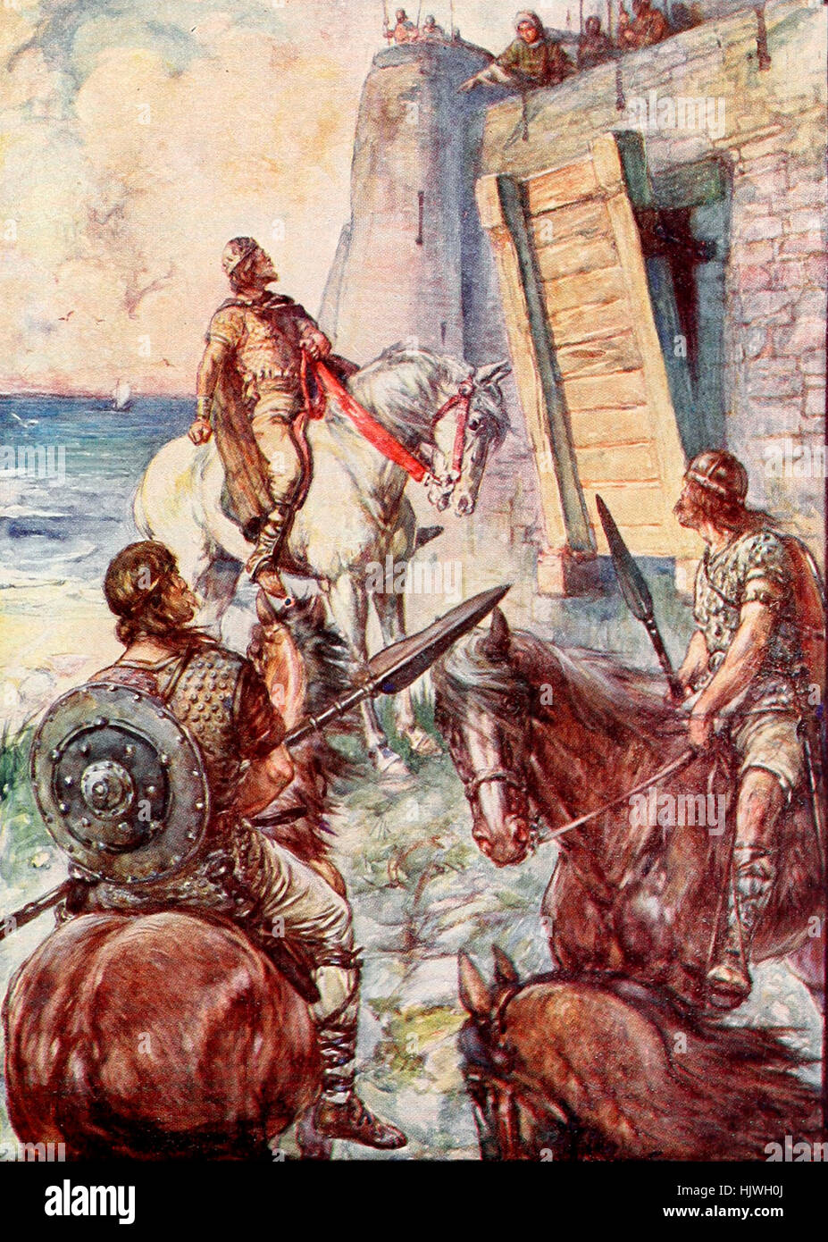 Non si vede che un po' bianca vela fino al mare? Lassù è Macduff. Un episodio di storia scozzese Foto Stock