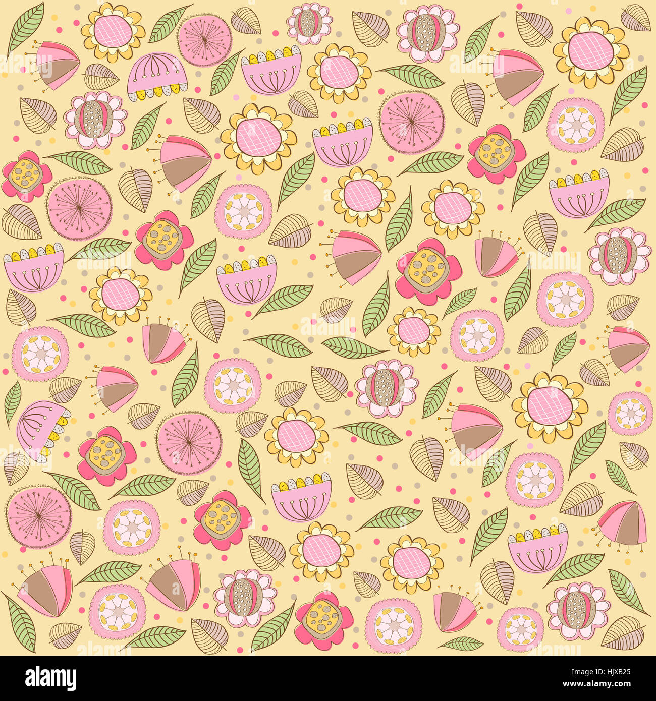 Flower, impianti nuovi, ornamento, decorazione, sfondo, piastrelle, stilizzata, bella, Foto Stock