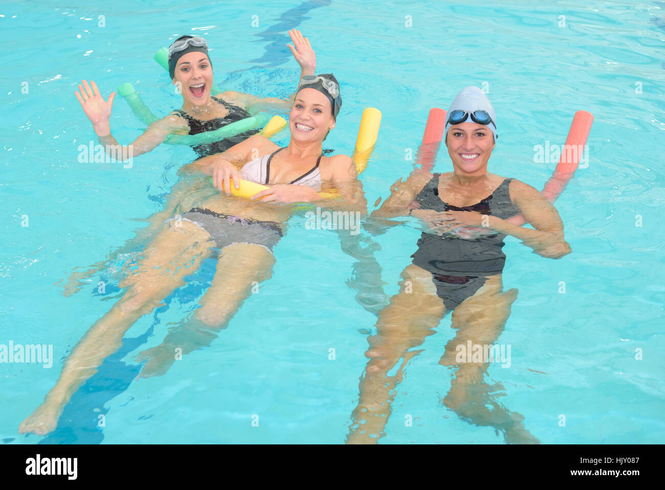 Divertimento in piscina Foto Stock