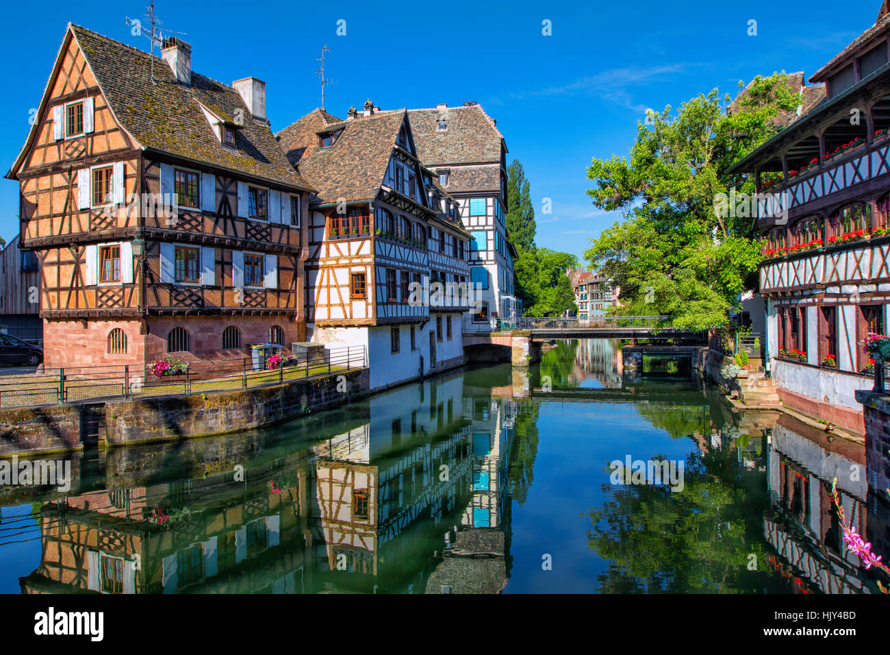 Il quartiere Petite France di Strasburgo Foto Stock