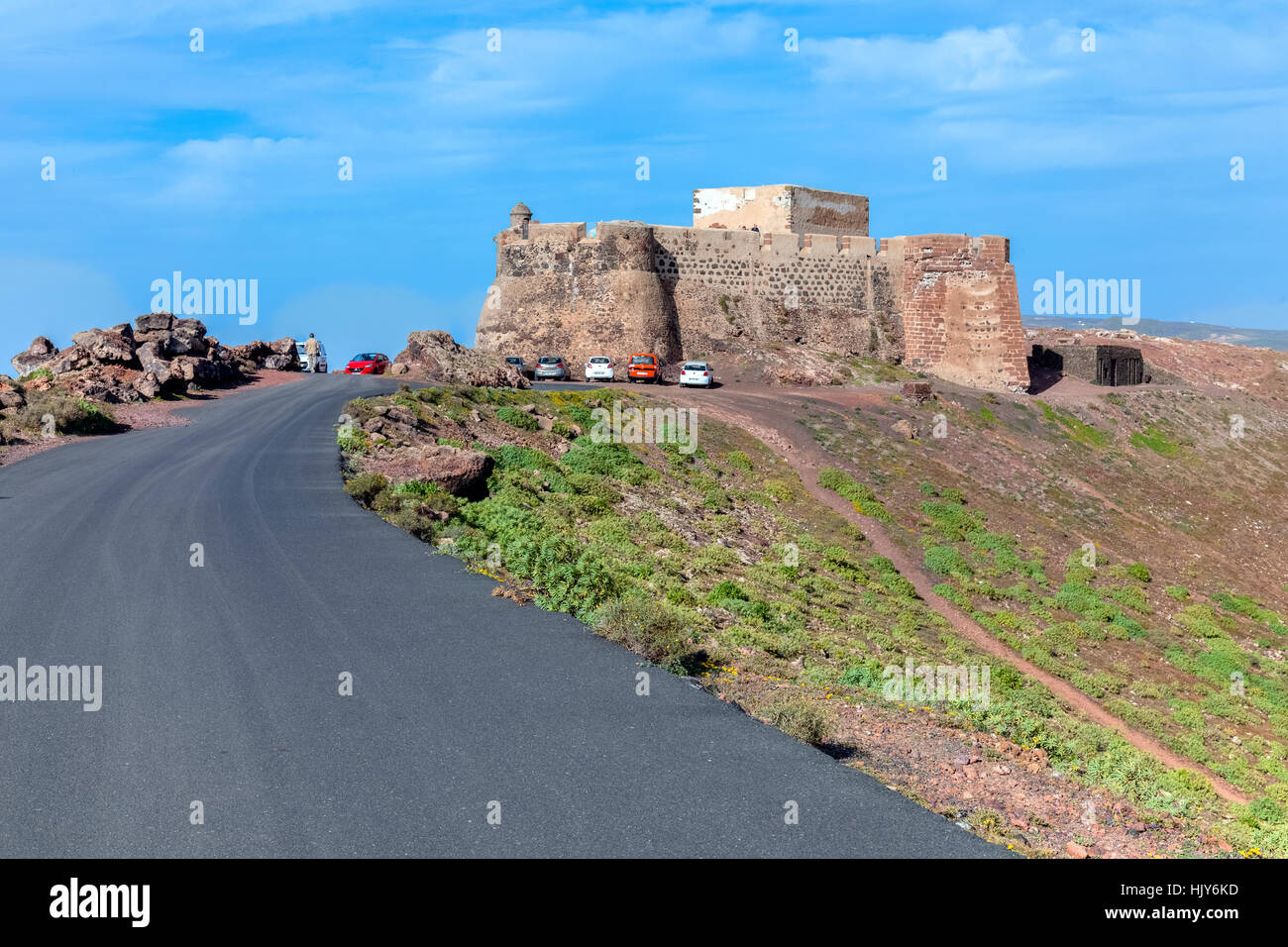 Castello di Santa Barbara, Teguise, Lanzarote, Isole Canarie, Spagna Foto Stock