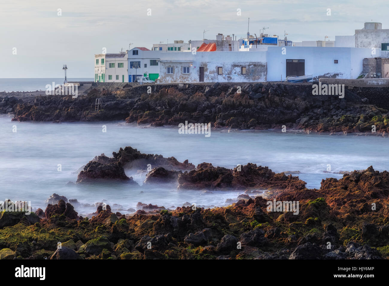 Piscine con acqua di mare, Punta Mujeres, Haria, Lanzarote, Isole Canarie, Spagna Foto Stock