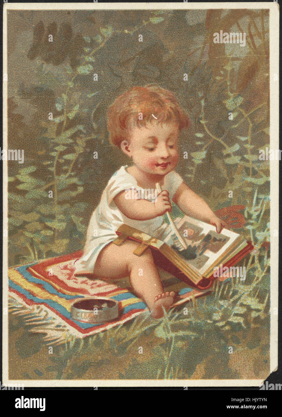 Il disegno del bambino in un libro. Foto Stock