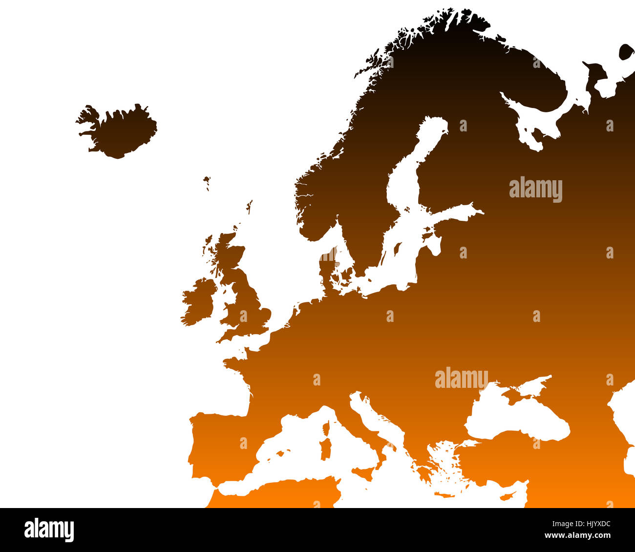 Mappa dettagliata di Europa Foto Stock