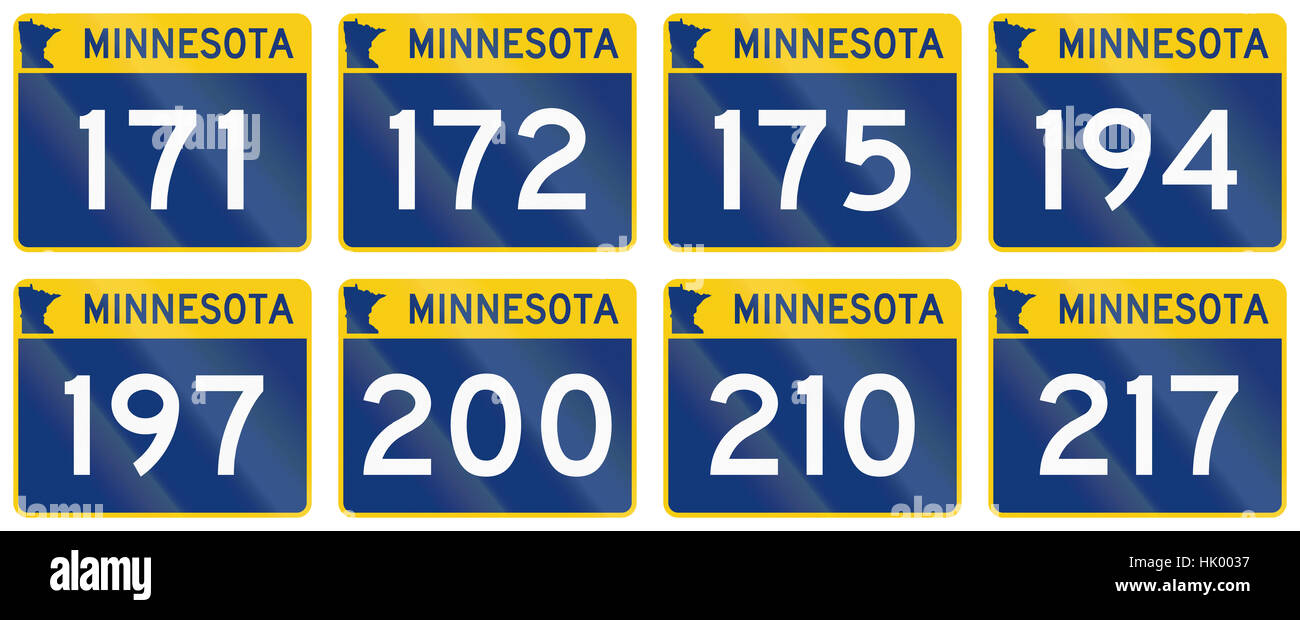 Raccolta di Minnesota protezioni del percorso utilizzato negli Stati Uniti. Foto Stock