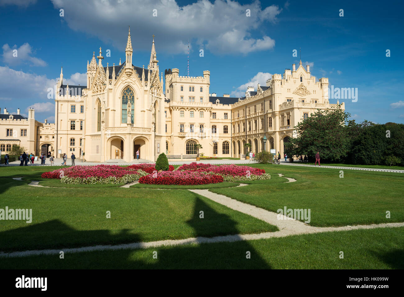 Il castello di Lednice, Repubblica Ceca, Europa Foto Stock