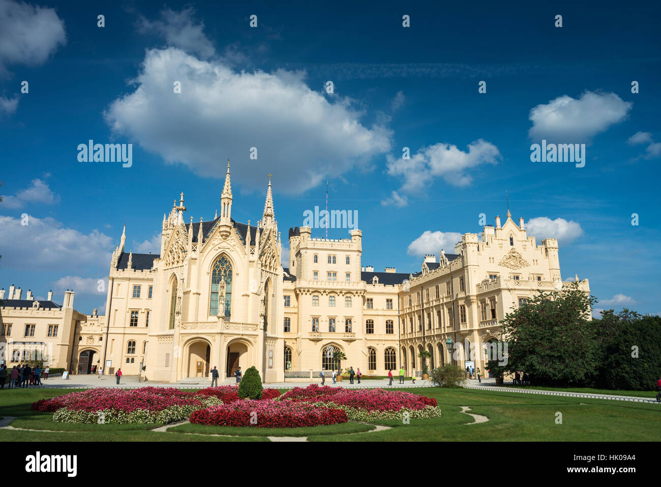 Il castello di Lednice, Repubblica Ceca, Europa Foto Stock