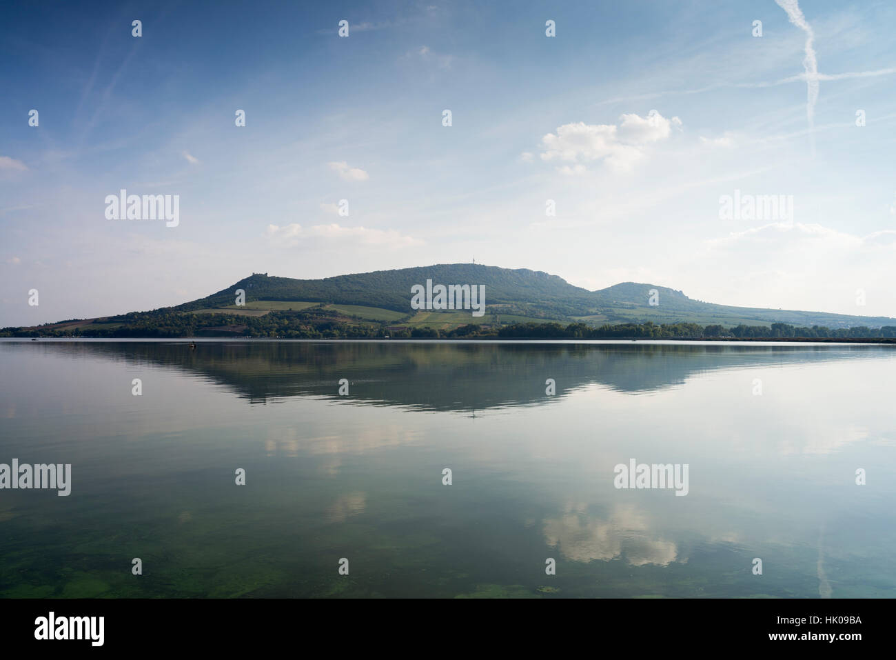 Nove Mlyny serbatoio e Palava montagne, distretto di Breclav, Sud regione Moravia Repubblica Ceca, Europa Foto Stock