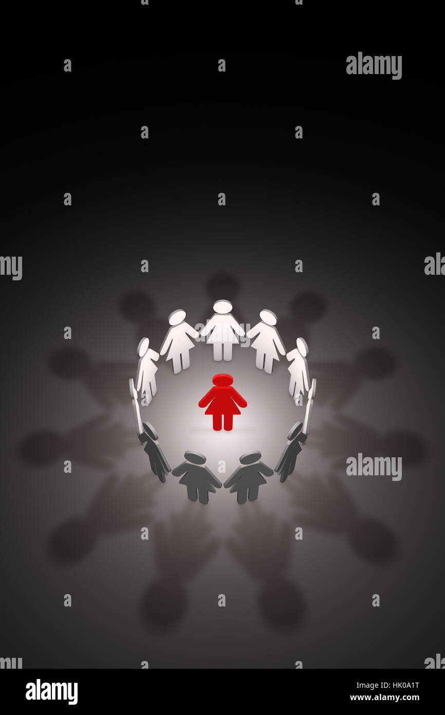 Stare in piedi fuori dalla folla. Disponibile in alta risoluzione e in diverse dimensioni per soddisfare le esigenze del progetto. Spazio libero per il testo ... Foto Stock