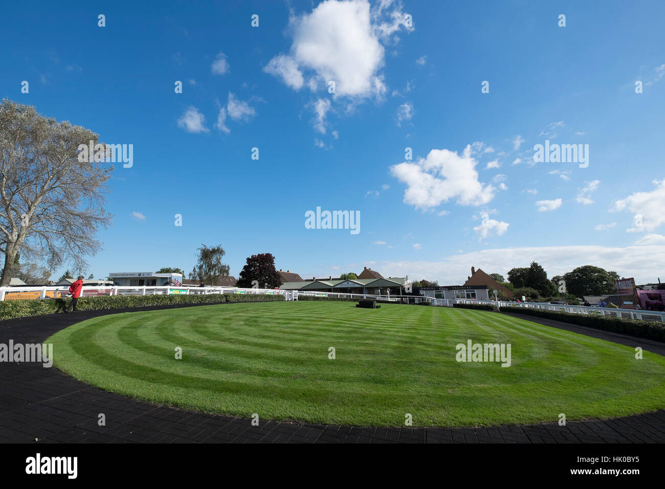 Parade Ring a Hereford racecourse Foto Stock