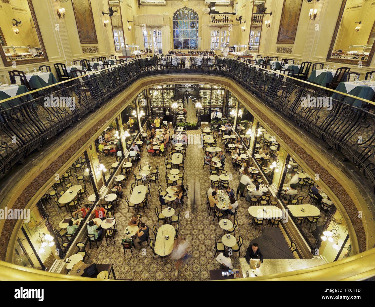 Vista interna del Confeitaria Colombo, Rio de Janeiro, Brasile, Sud America Foto Stock