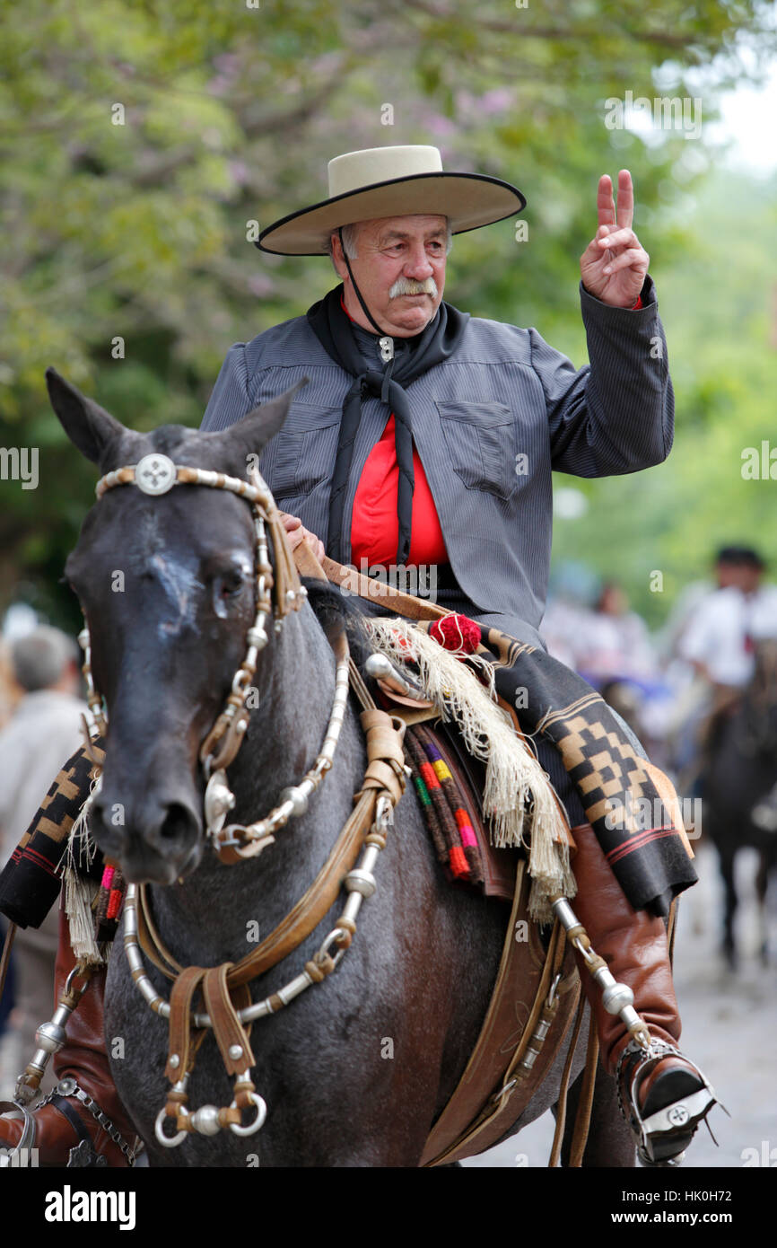 Gaucho parata del giorno della tradizione, San Antonio de Areco, La Pampa Argentina, Sud America Foto Stock