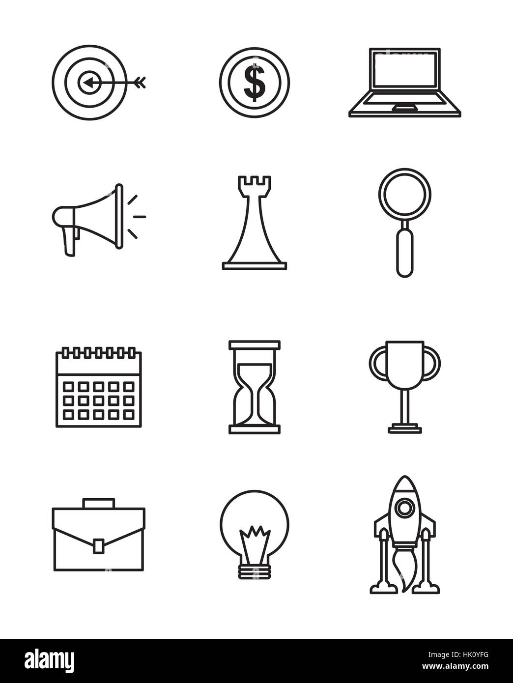 Set di icone di business e avviare il concetto. illustrazione vettoriale Illustrazione Vettoriale