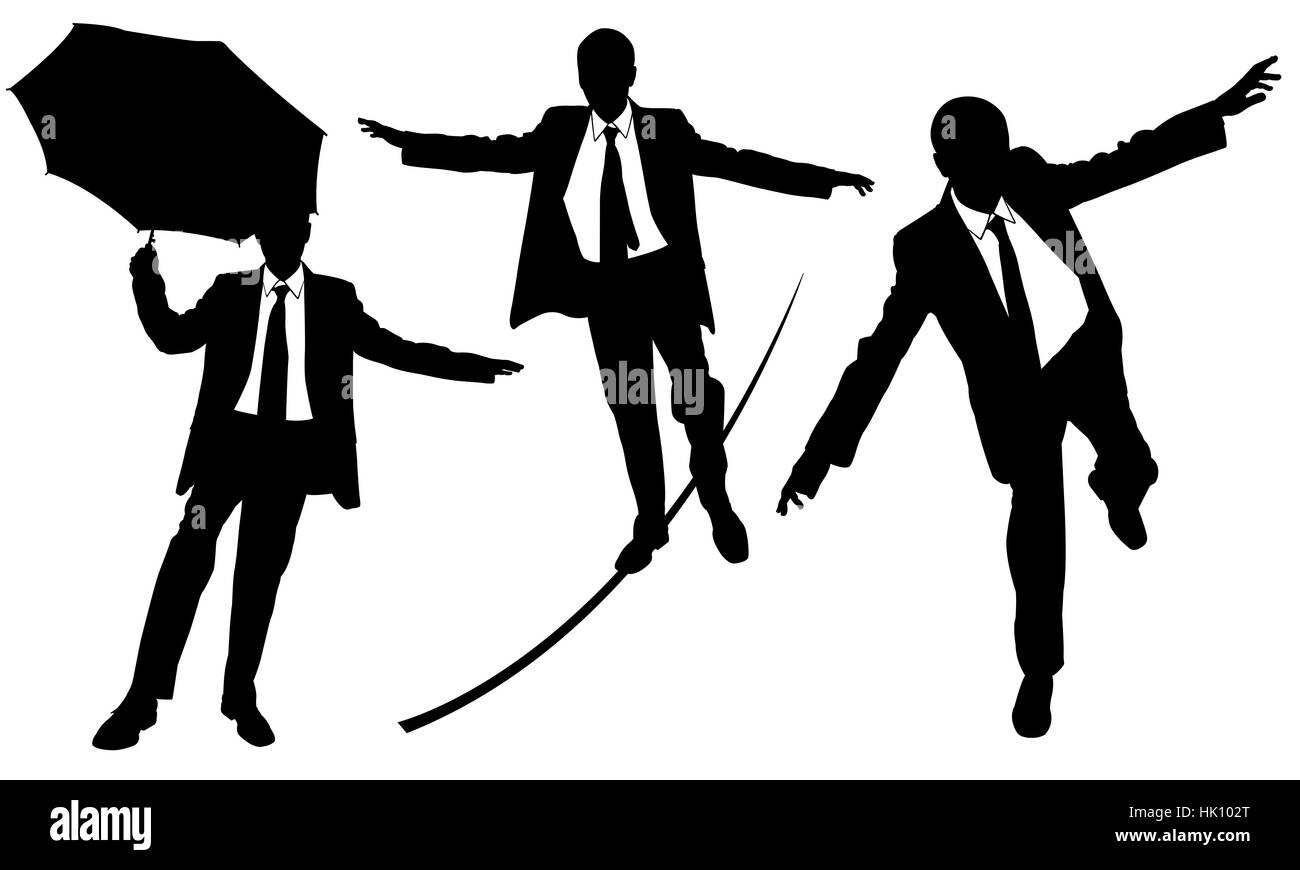 Insieme di diversi uomini d' affari sulla fune Foto Stock