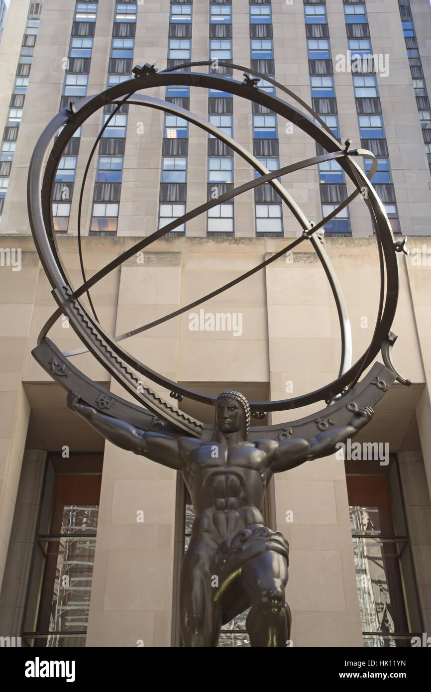 Nuovo, America, Atlas, mappa del mondo, mappa, grattacieli, grattacielo, York, Foto Stock