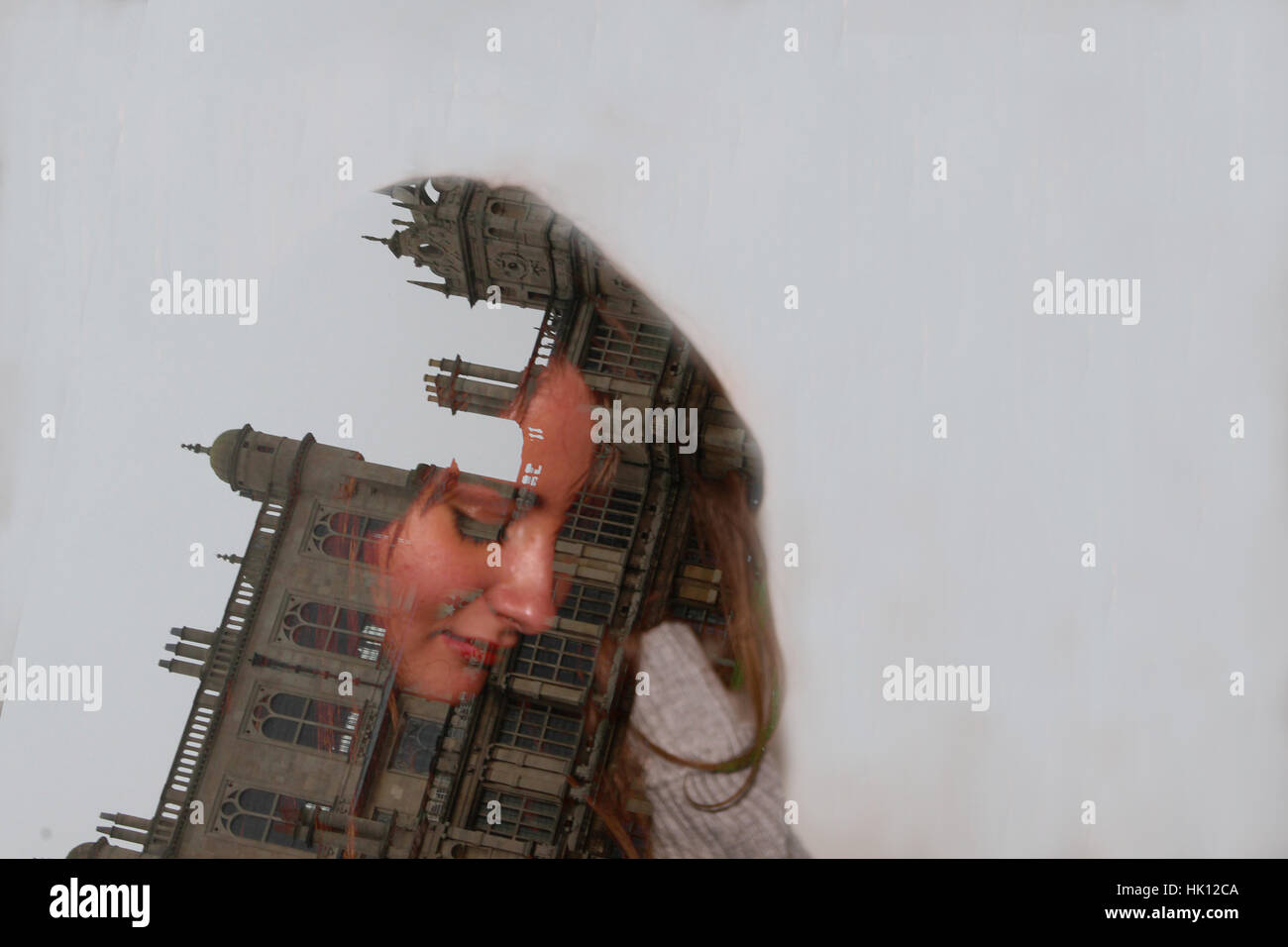 Doppio ritratto di esposizione Foto Stock