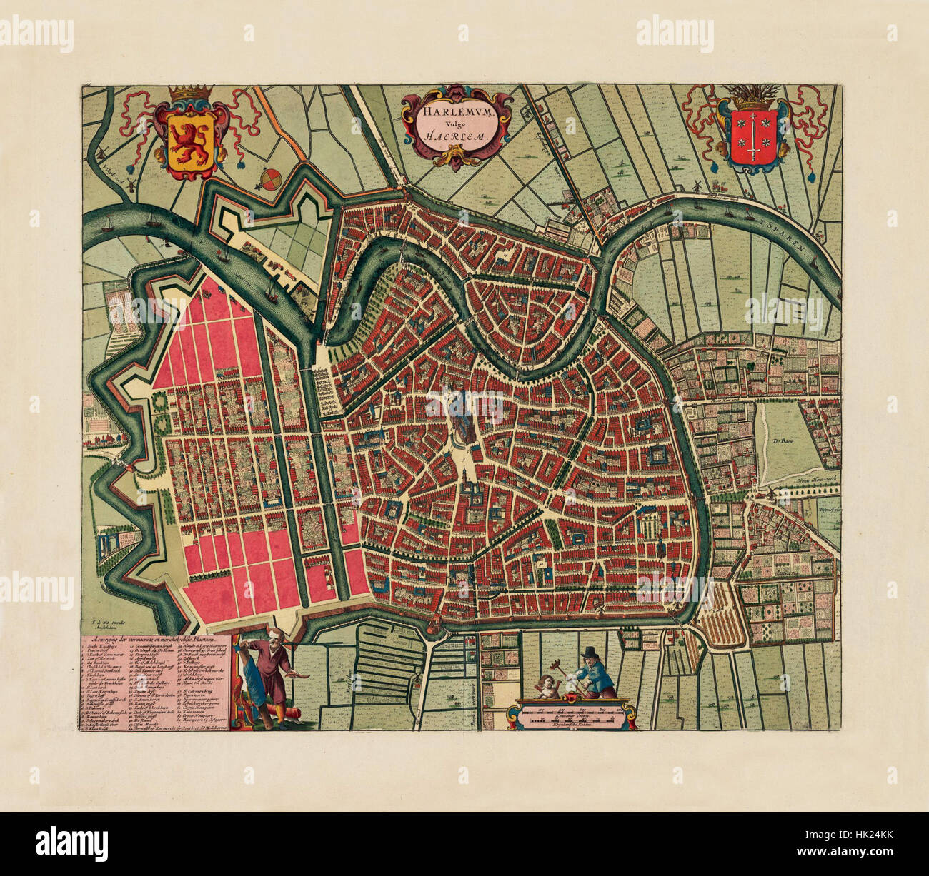 Mappa di Haarlem 1695 Foto Stock