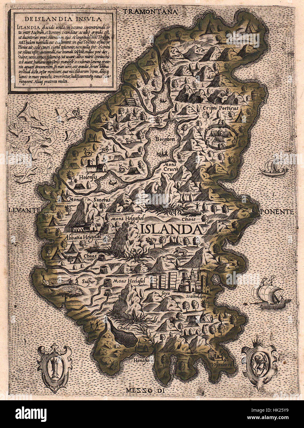 Mappa di Islanda 1570 Foto Stock