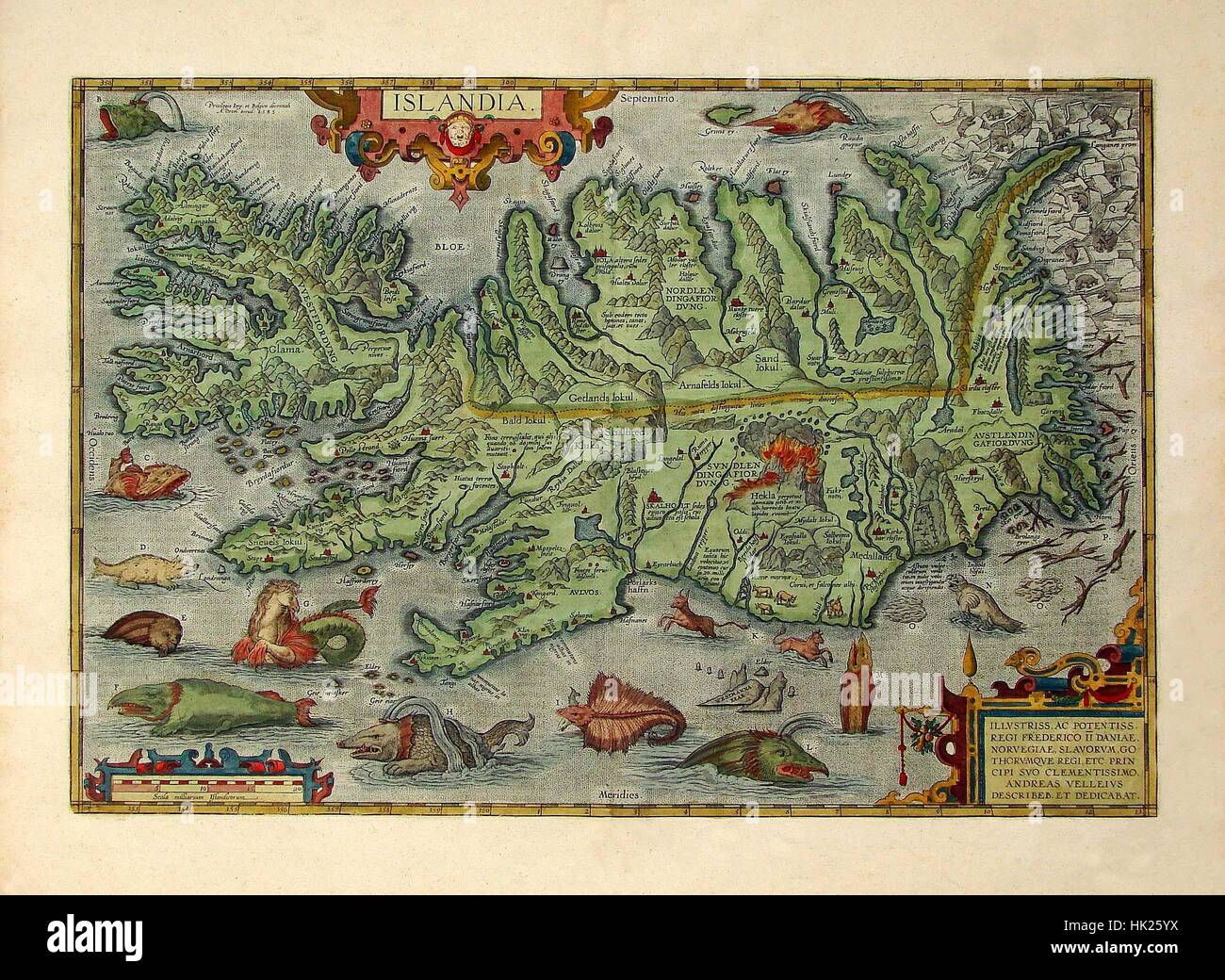 Mappa di Islanda 1512 Foto Stock