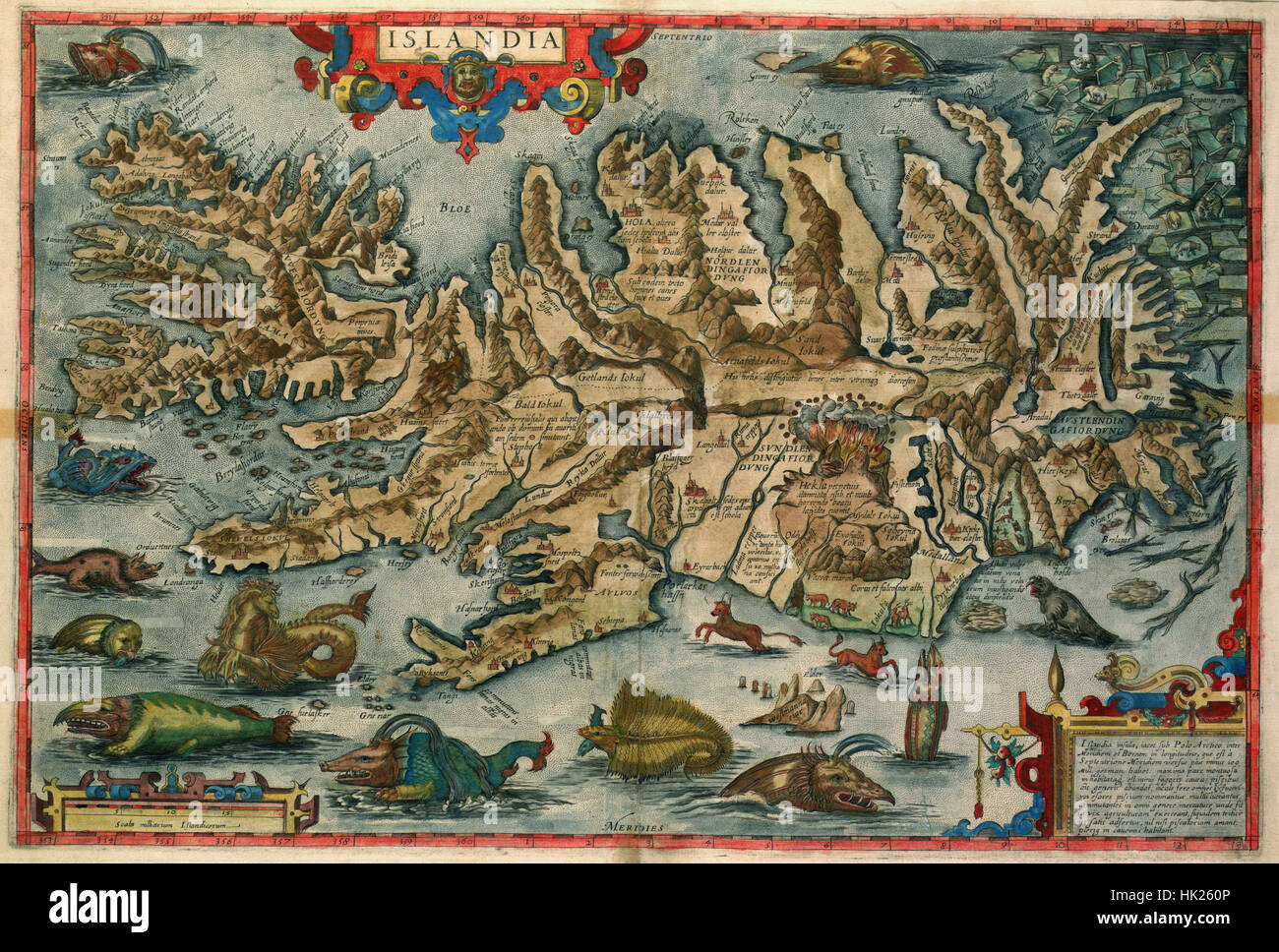 Mappa di Islanda 1648 Foto Stock
