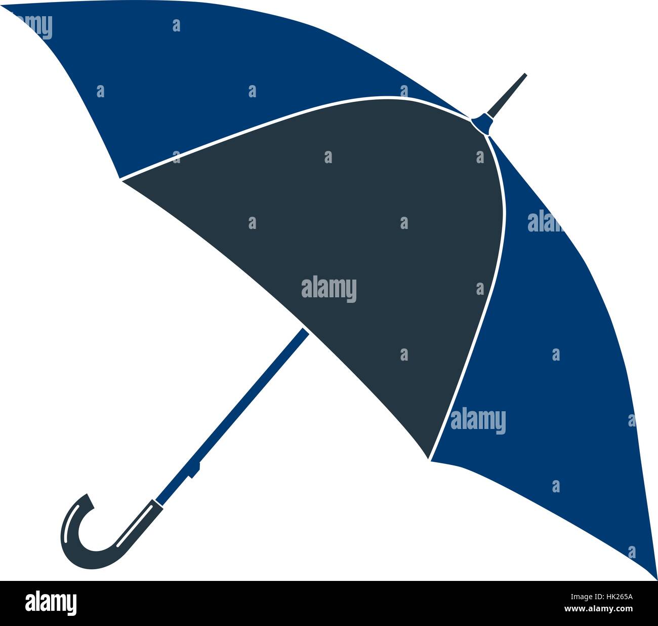 Icona di petali blu round ombrello. Illustrazione Vettoriale. Illustrazione Vettoriale