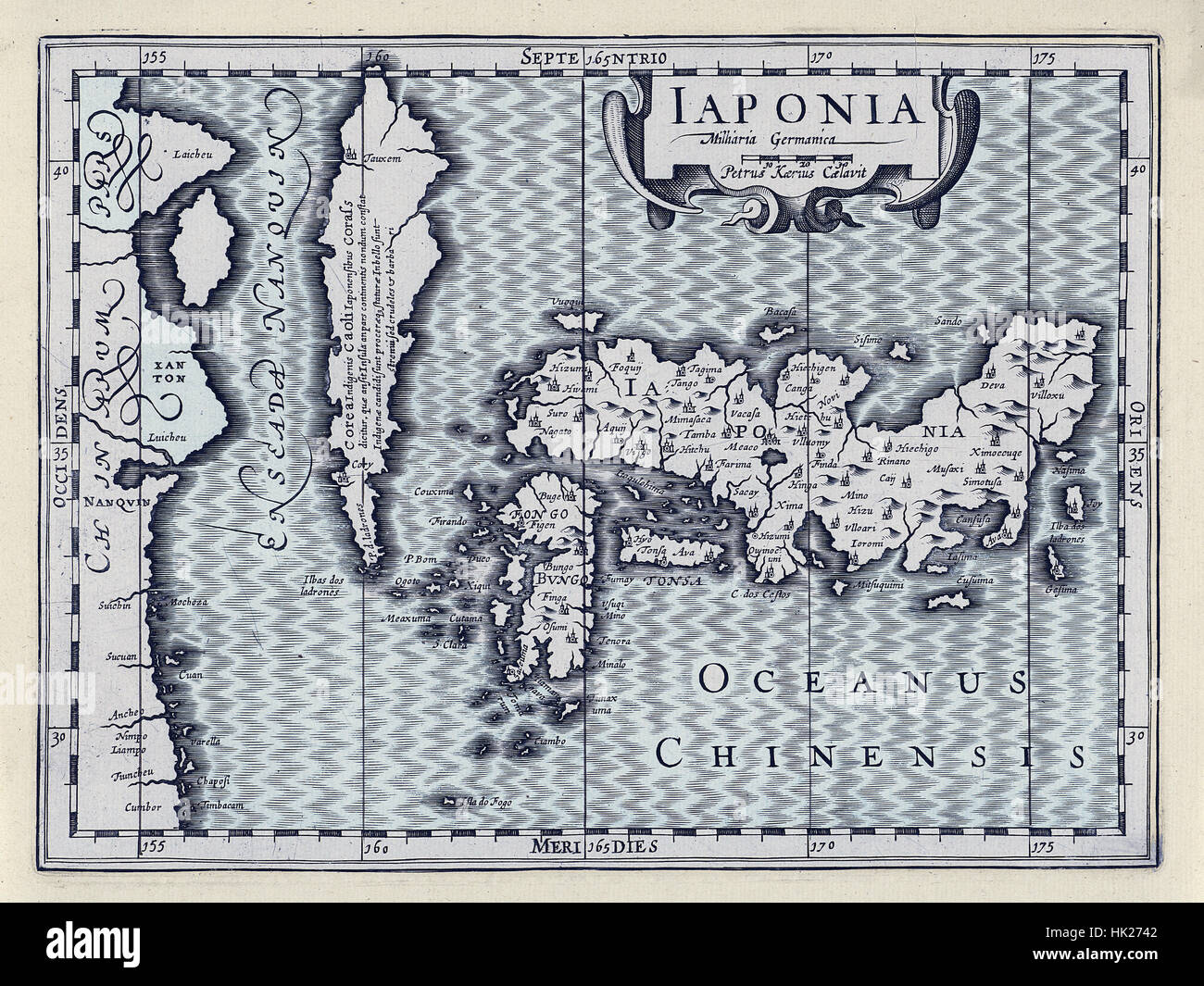 Mappa di Giappone 1629 Foto Stock