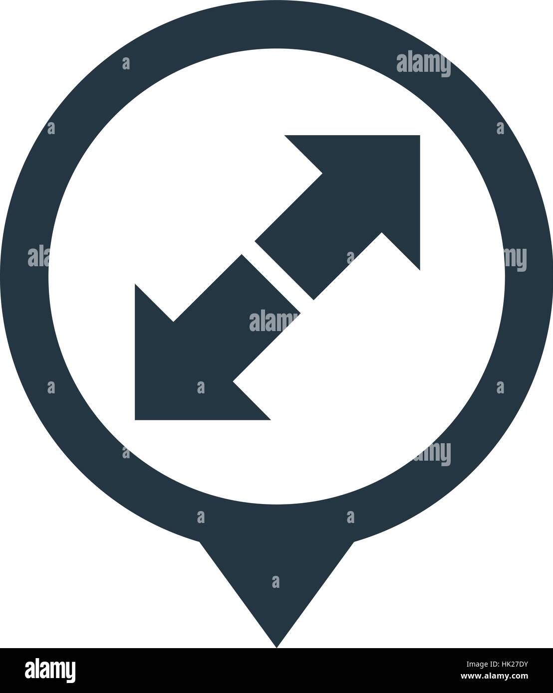 Due dirette in direzioni opposte frecce nel cerchio. Illustrazione Vettoriale. Illustrazione Vettoriale